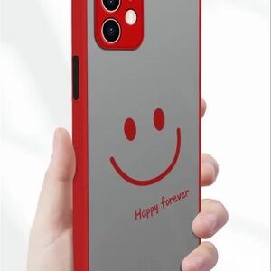Red and Gray Smiley Face Phone Case